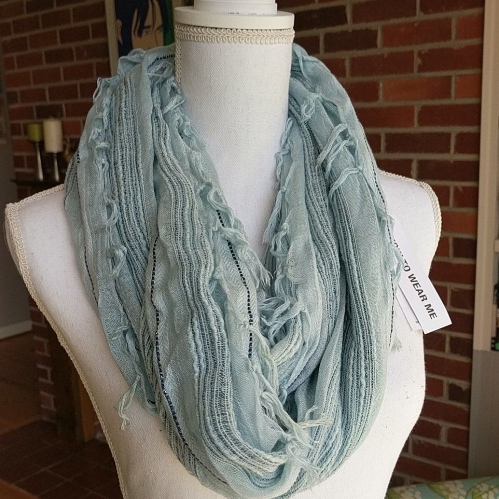 Never worn! Sky blue infinity scarf